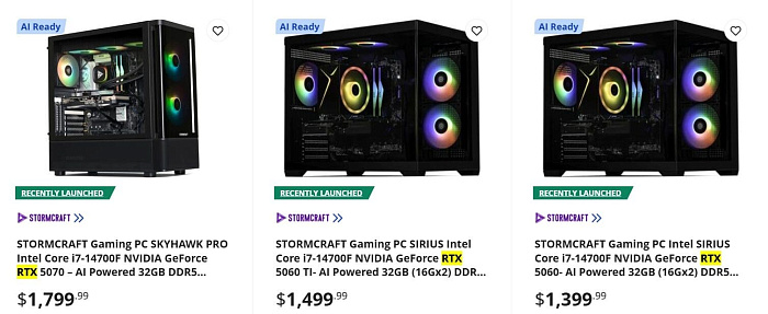 Производители ПК начали предлагать конфигурации с NVIDIA RTX 5060/Ti