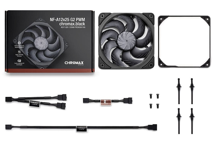 Вентилятор Noctua NF-A12x25 G2 теперь доступен в чёрном исполнении chromax.black