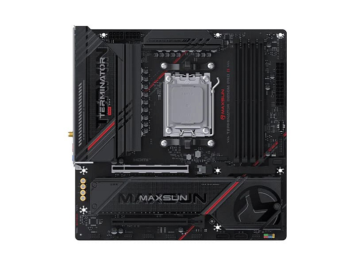 Плата MAXSUN MS-Terminator B850M PRO II WIFI7 может подавать на процессор до 300 Вт мощности Плата MAXSUN MS-Terminator B850M PRO II WIFI7 может подавать на процессор до 300 Вт мощности