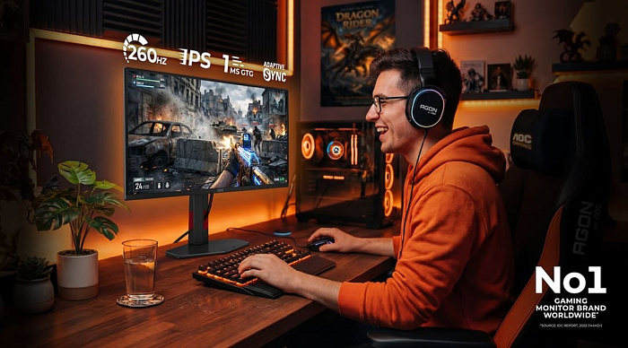 Бюджетный игровой монитор AOC GAMING 25G4ZR предлагает матрицу Full HD и 260 Hz