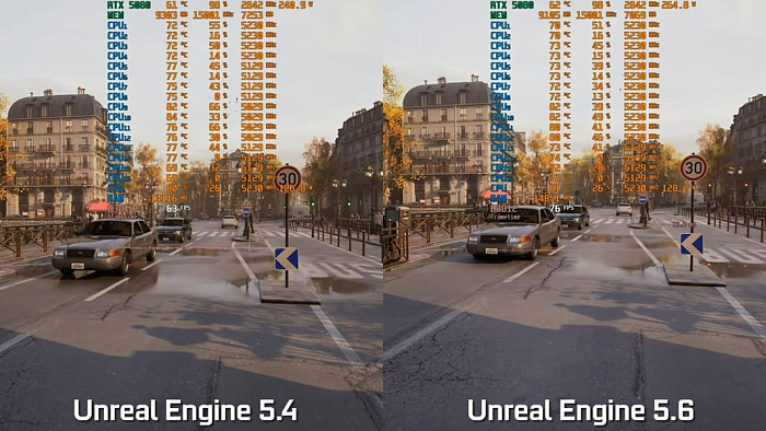 Unreal Engine 5.6 более эффективно использует процессор и видеокарту