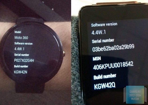 Moto 360 и LG G Watch получают Android 4.4W.1