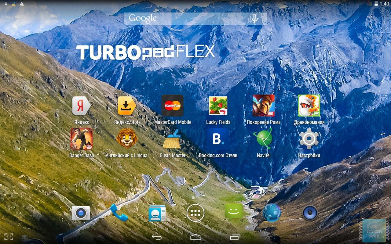 ОС Android 4.4.2 планшета TurboPad Flex 8