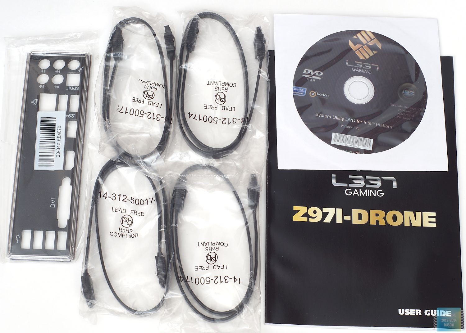 Упаковка и комплектация материнской платы ECS Z97I-Drone