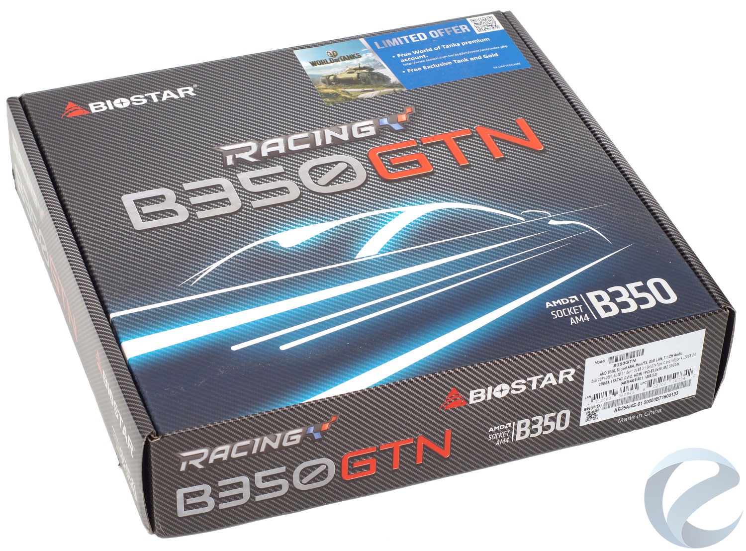 Упаковка и комплектация материнской платы Biostar Racing B350GTN