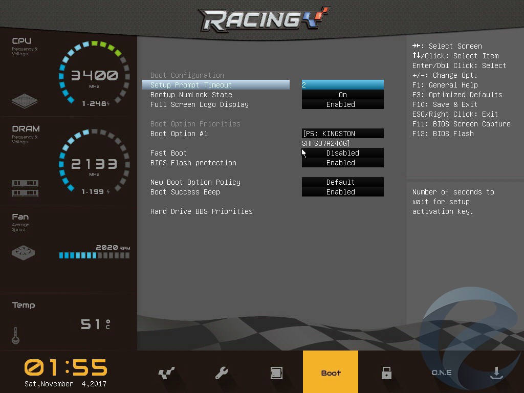 Интерфейс UEFI BIOS материнской платы Biostar Racing B350GTN