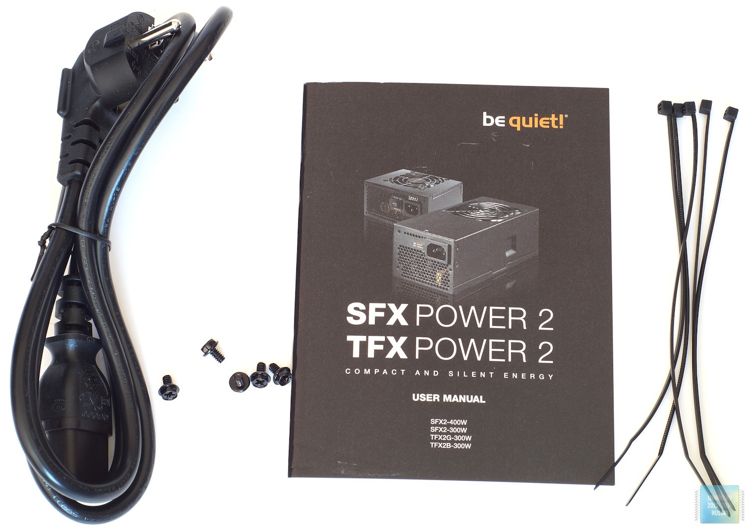 Упаковка и комплектация блока питания be quiet! SFX Power 2 400W
