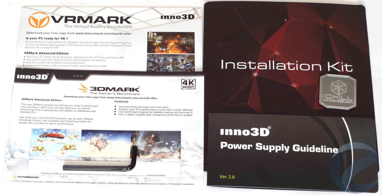 Упаковка и комплектация видеокарты Inno3D iChiLL GeForce GTX 1070 Ti X4