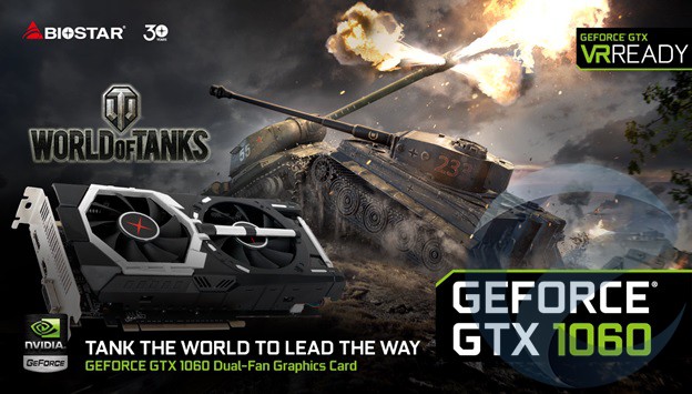 Biostar выпустила GeForce GTX 1060 для фанатов World of Tanks