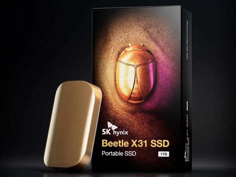 SK hynix выпустила портативный накопитель Beetle X31 в стиле золотого ...