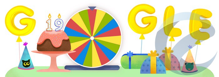 Компания Google отмечает свое 19-тилетие