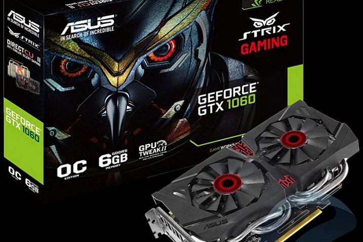 ASUS выпустила видеокарту GeForce GTX 1060 Strix с DirectCU II