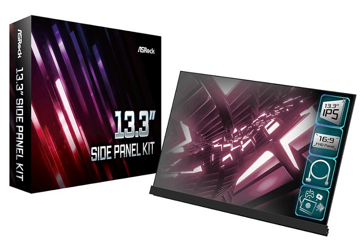 ASRock выпустила дисплей, крепящийся на боковую стенку системного блока