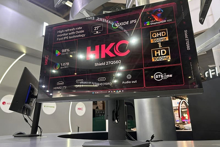 Новый монитор от HKC на необычной матрице IPS достигает частоты обновления 1060 Hz