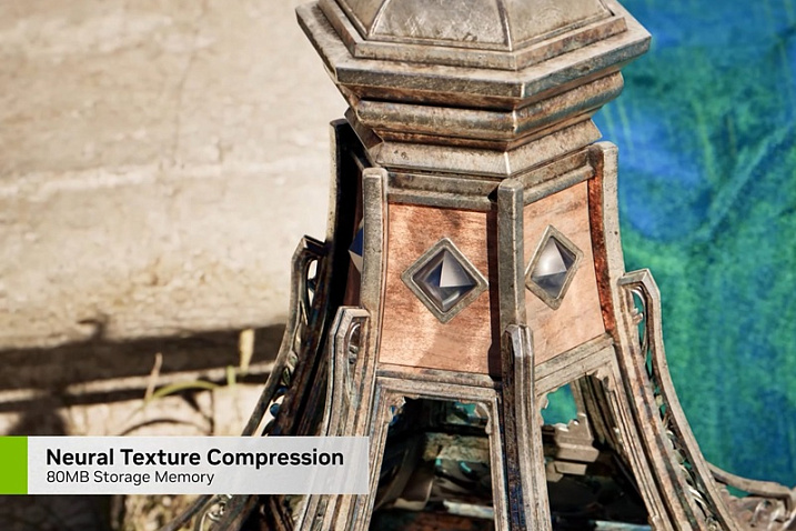 RTX Neural Texture Compression уменьшает потребление видеопамяти до 96%  