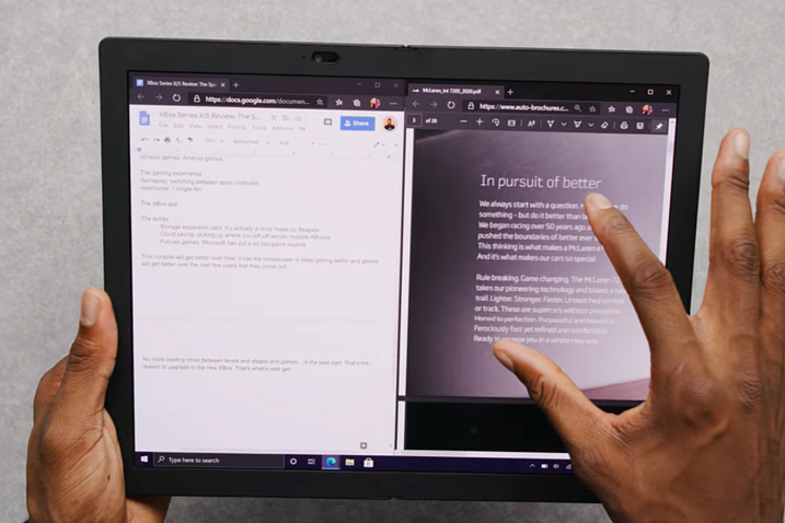 Блогер показал в работе сгибаемый ноутбук Lenovo ThinkPad X1 Fold