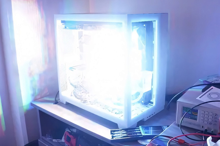 Энтузиаст поместил в системный блок RGB-подсветку мощностью 1200 Вт