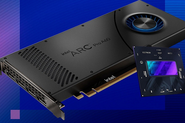 Intel анонсировала видеокарту для рабочих станций Arc A60/A60M