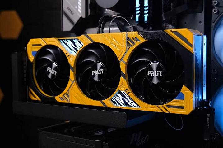 Видеокарты Palit GamingPro RTX 4000 получили поддержку кастомных кожухов