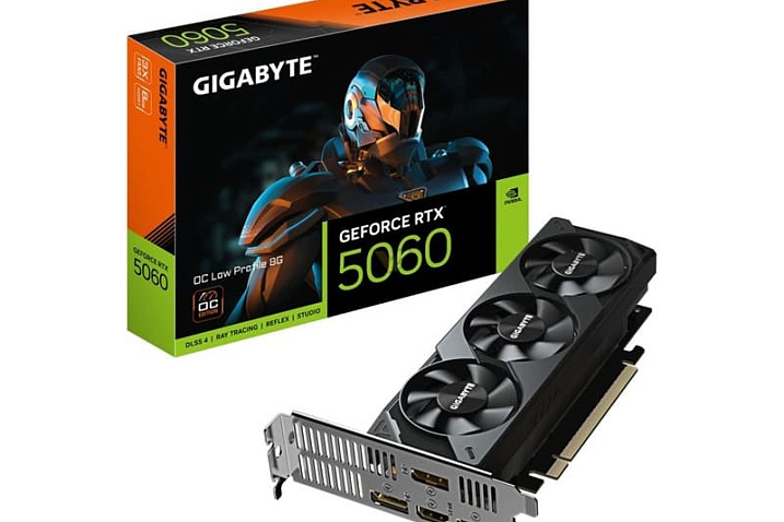 Низкопрофильная GIGABYTE GeForce RTX 5060 имеет длину всего 182 мм