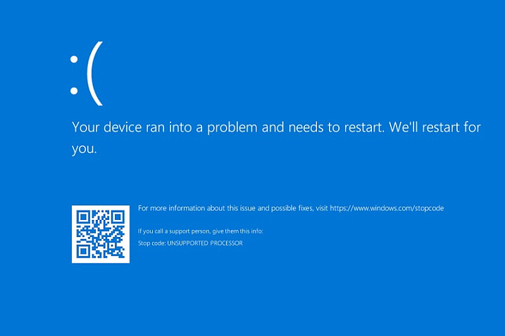 Обновление Windows 11 вызывает BSOD с ошибкой “неподдерживаемый процессор”
