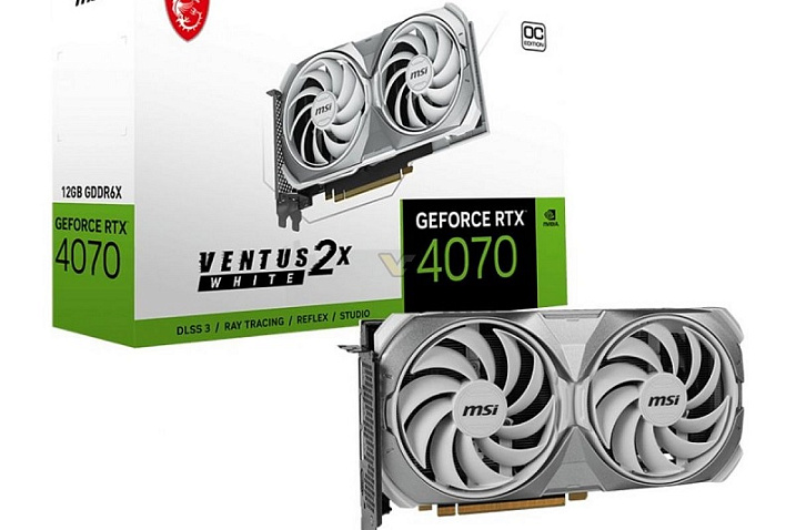 MSI GeForce RTX 4070 Ventus 2X официально доступна в белом цвете