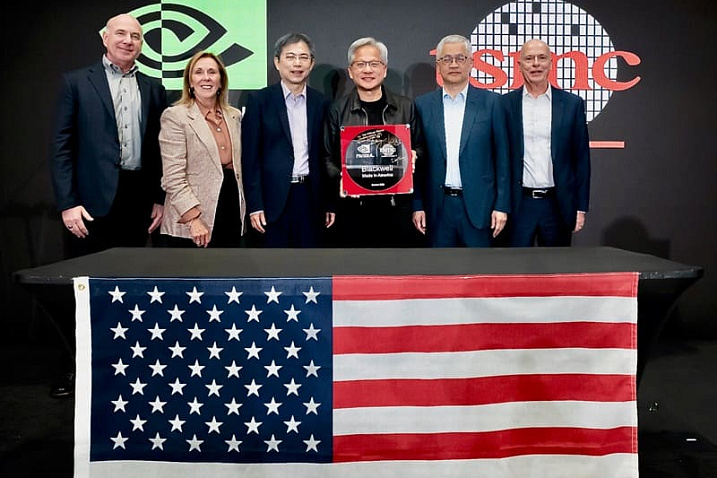NVIDIA получила первую пластину с кристаллами Blackwell, созданную на американской фабрике TSMC
