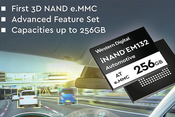 Western Digital анонсировала накопители iNAND EM132 eMMC для автомобилей