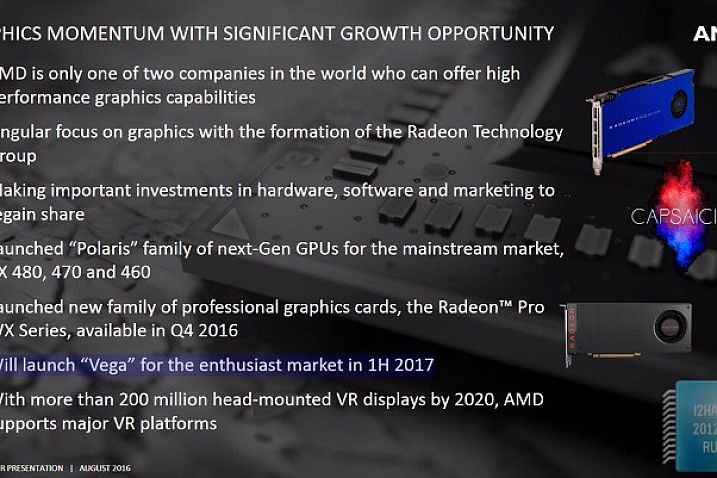 AMD Vega стоит ждать в первой половине 2017 года