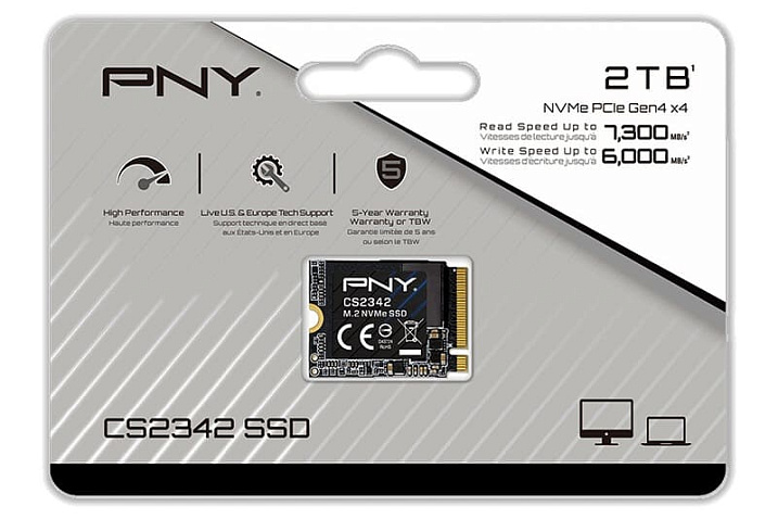 PNY выпустила крохотный накопитель CS2342 с PCI Express 4.0