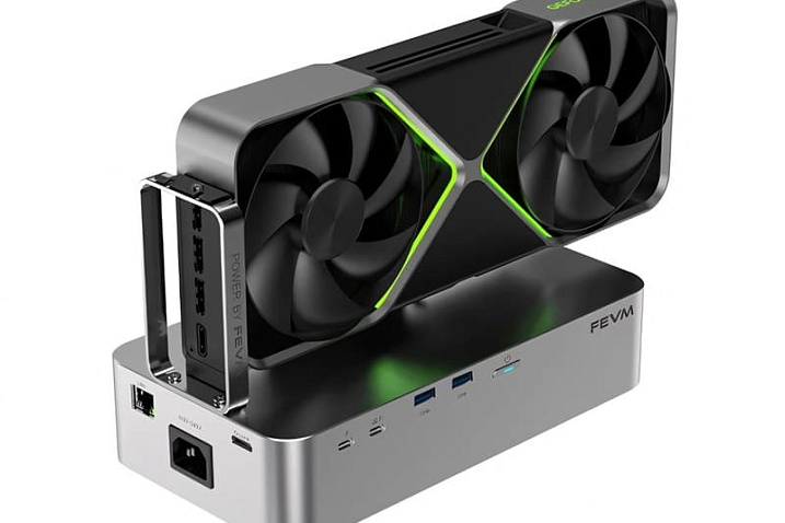 Док-станция для eGPU FEVM FNGT5 PLUS поддерживает и Thunderbolt 5, и OCuLink