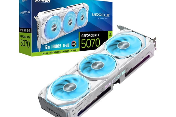 EMTEK выпустила белую видеокарту GeForce RTX 5070 Miracle White
