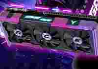 Yeston GeForce RTX 5060 Ti Game Ace выполнена в стиле киберпанка