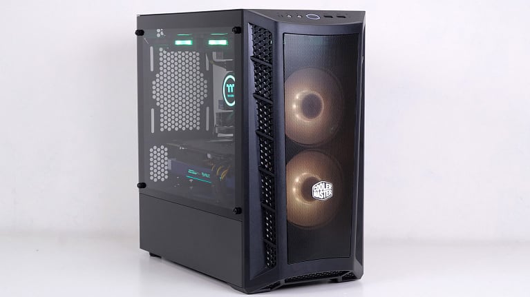 Mesh Side Intakes Tempered Glass Side Panel & 2 ARGB Fans Cooler Master MasterBox MB311L ARGB Airflow mATX Tower w/Fine Mesh Front Panel 