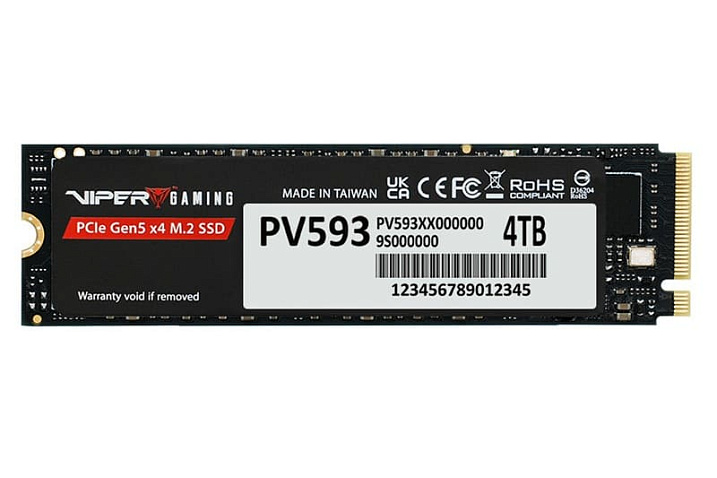 Patriot PV593 полагается на контроллер SM2508 с интерфейсом PCI Express 5.0