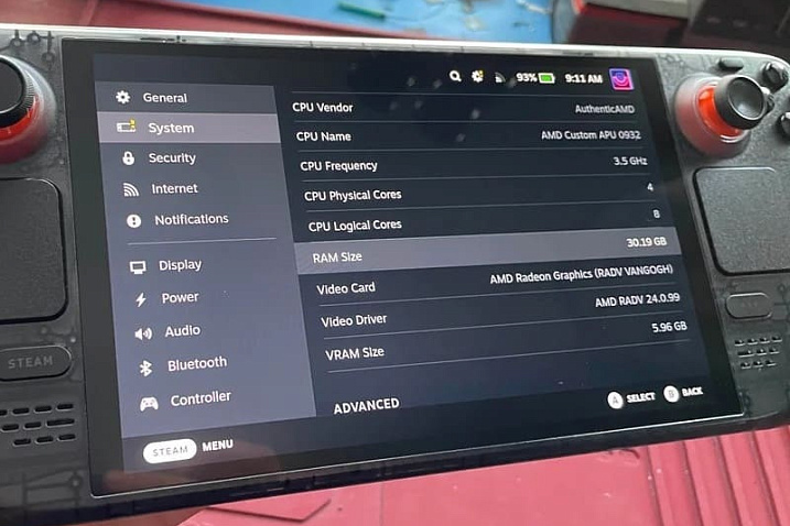 Модификация Steam Deck OLED увеличивает объём оперативной памяти до 32 Гбайт