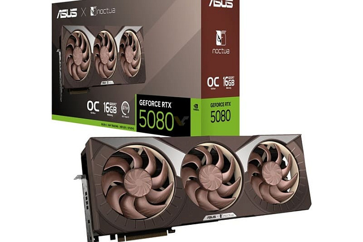ASUS раскрыла характеристики видеокарты GeForce RTX 5080 Noctua OC Edition