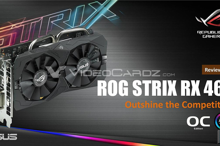 Всплыли официальные слайды характеристик ASUS ROG Strix Radeon RX 460 OC