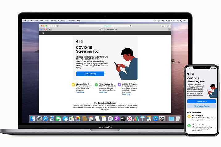 Apple запустила сайт и приложение для iPhone, посвященные Covid-19