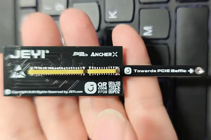 Плоский адаптер JEYI ArcherX позволяет превратить PCIe x4 в слот для NVMe SSD