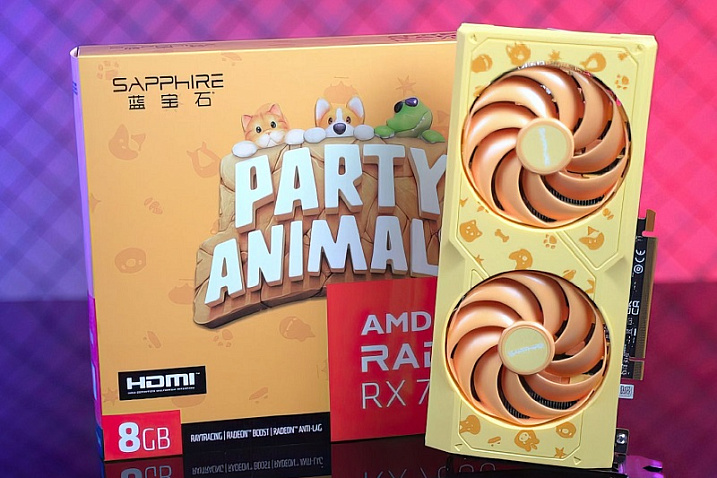 SAPPHIRE выпустила Radeon RX 7600 Party Animals Edition