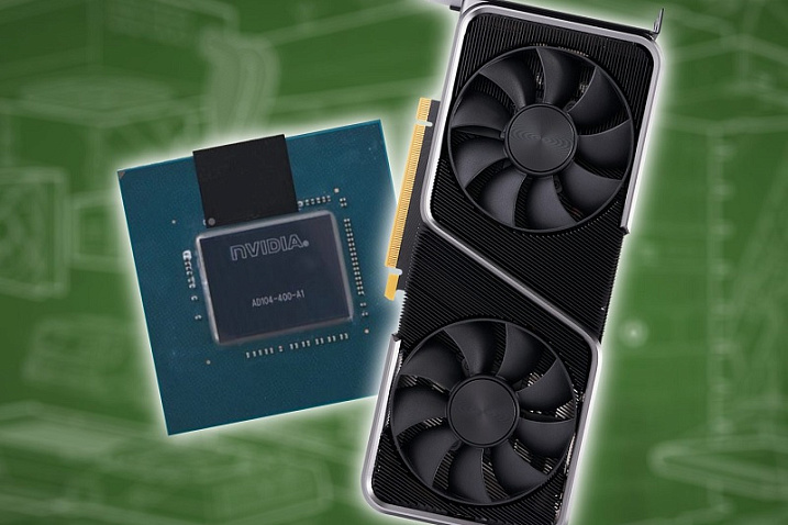 Графический процессор NVIDIA AD104 вдвое меньше флагмана AD102