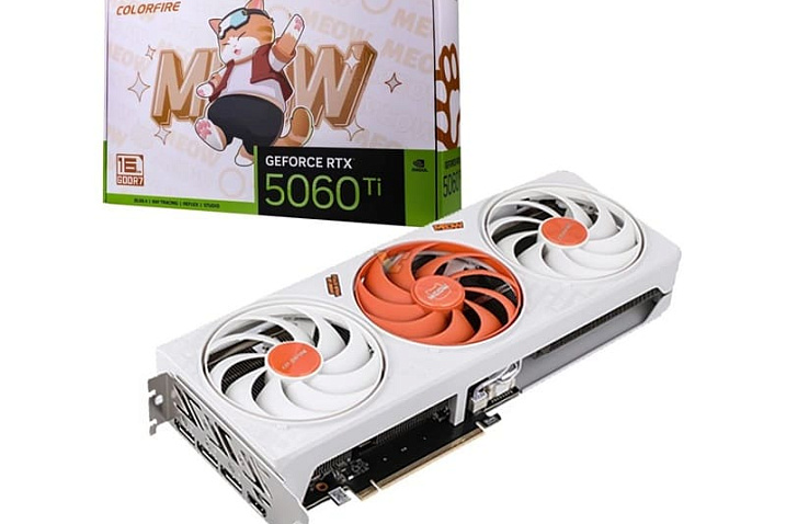 Colorfire выпустила кошачью видеокарту GeForce RTX 5060 Ti MEOW