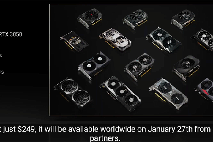 NVIDIA анонсирует GeForce RTX 3050