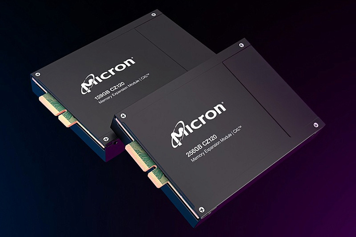 Micron представила модули расширения CZ120 CXL 2.0 емкостью 128 и 256 Гбайт