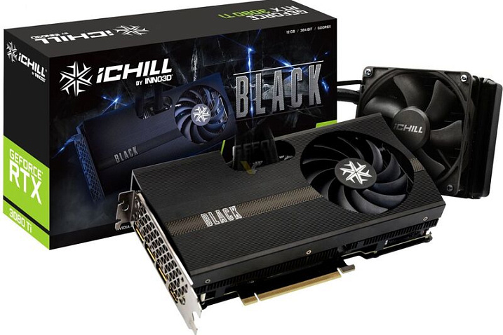 INNO3D представила видеокарты GeForce RTX 3080/TI iChill Black с гибридным охлаждением