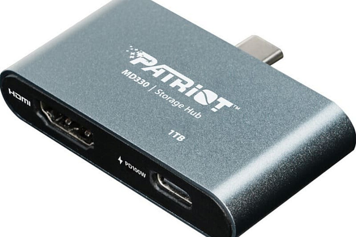 Patriot MD330 Storage Hub может хранить данные, выводить изображение и заряжать устройство