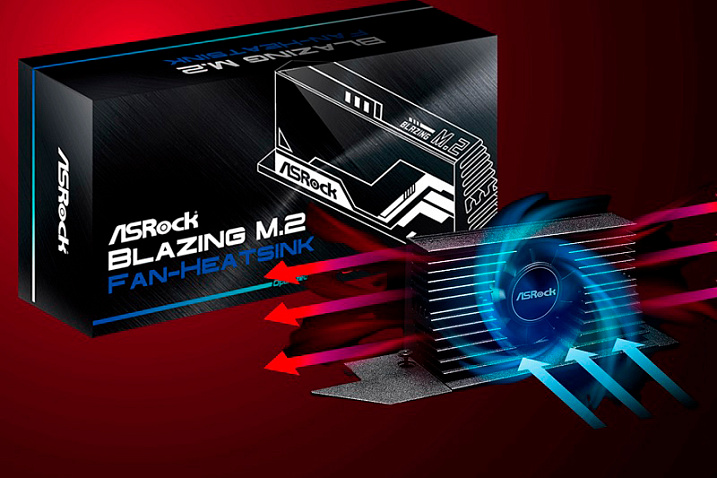 ASRock представила активное охлаждение Blazing M.2 Gen5 Fan-Heatsink для SSD M.2