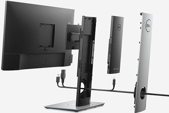 Dell анонсировала OptiPlex 7070 Ultra - моноблок, спрятанный в стойке для монитора