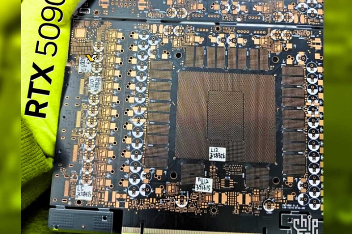 Плата от RTX 5090 подтверждает огромную площадку для графического процессора